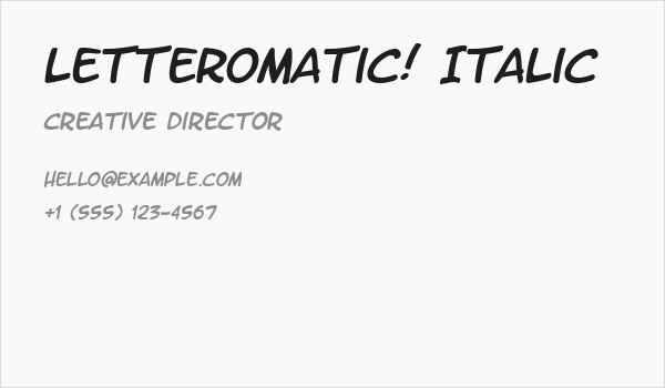 LetterOMatic! Italic Business Card