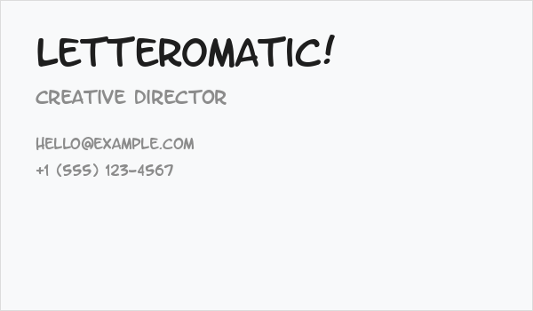 LetterOMatic! Business Card