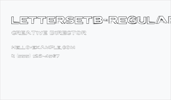 LetterSetB-Regular Business Card