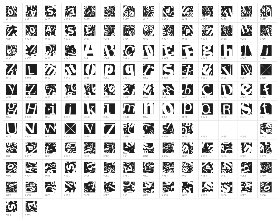 LetterSoupMainz Character Map