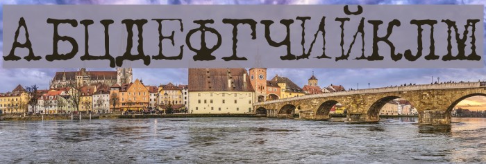 LetteraTrentadue Translit Font examples