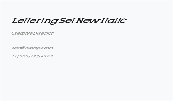 Lettering Set New Italic Business Card
