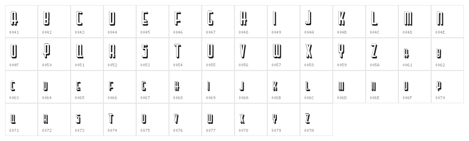 LetteringDecoShadow Character Map