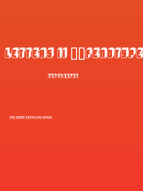 Letters II "Fenotype" Poster