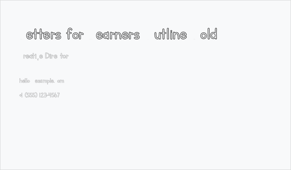 Letters for Learners Outline Bold Business Card