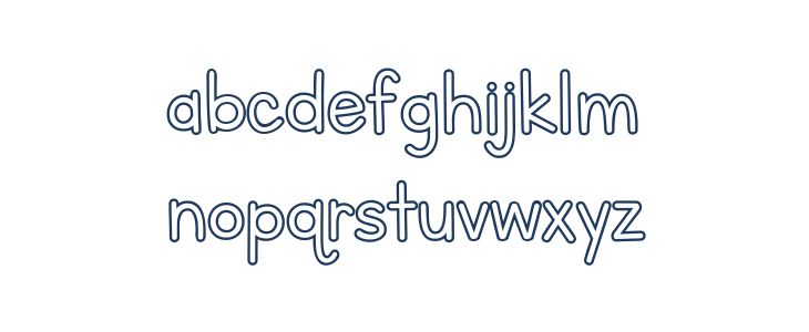 Letters for Learners Outline Bold Lowercase