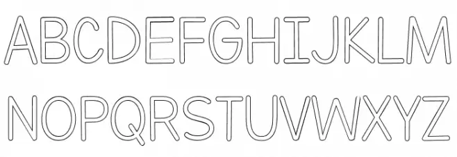 Letters for Learners Outline Light Schriftart Groß