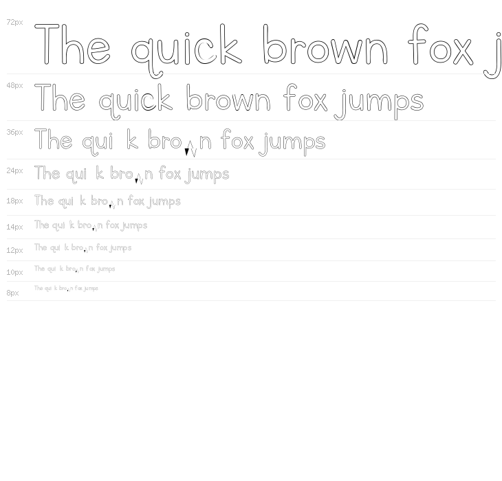 Letters for Learners Outline Light Waterfall