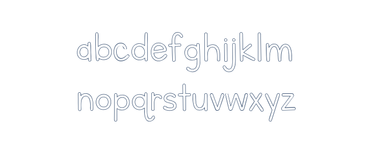 Letters for Learners Outline Light Lowercase