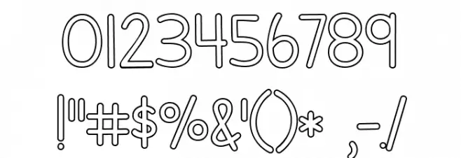 Letters for Learners Outline Font OTHER CHARS