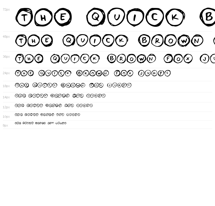 Letters in Circles Regular Waterfall