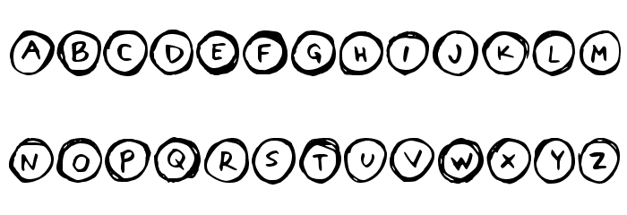 Letters in Circles Regular Font LOWERCASE