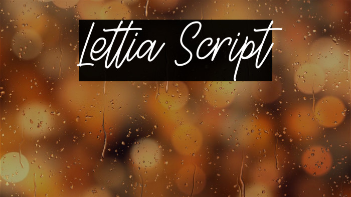 Lettia Script Font examples
