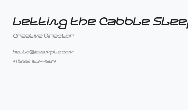 Letting The Cabble Sleep Bold Italic Business Card