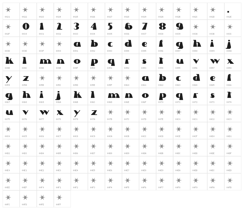 Lettre Dans Le Decor Character Map