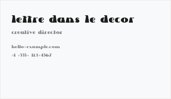 Lettre Dans Le Decor Business Card