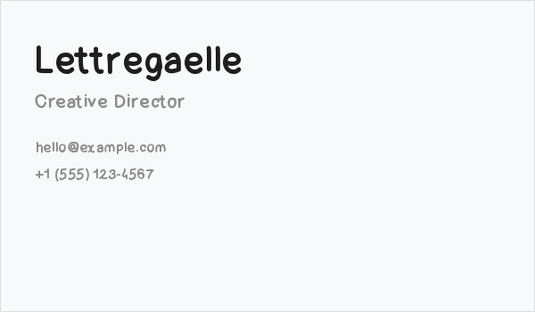 Lettregaelle Business Card