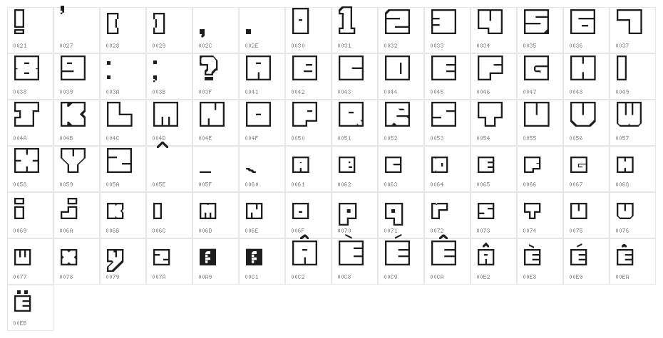 Lettres cubiques Regular Character Map