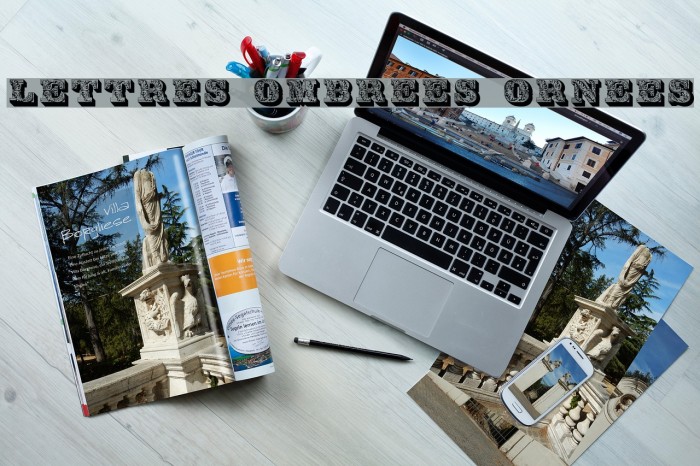 Lettres ombrees ornees Font examples