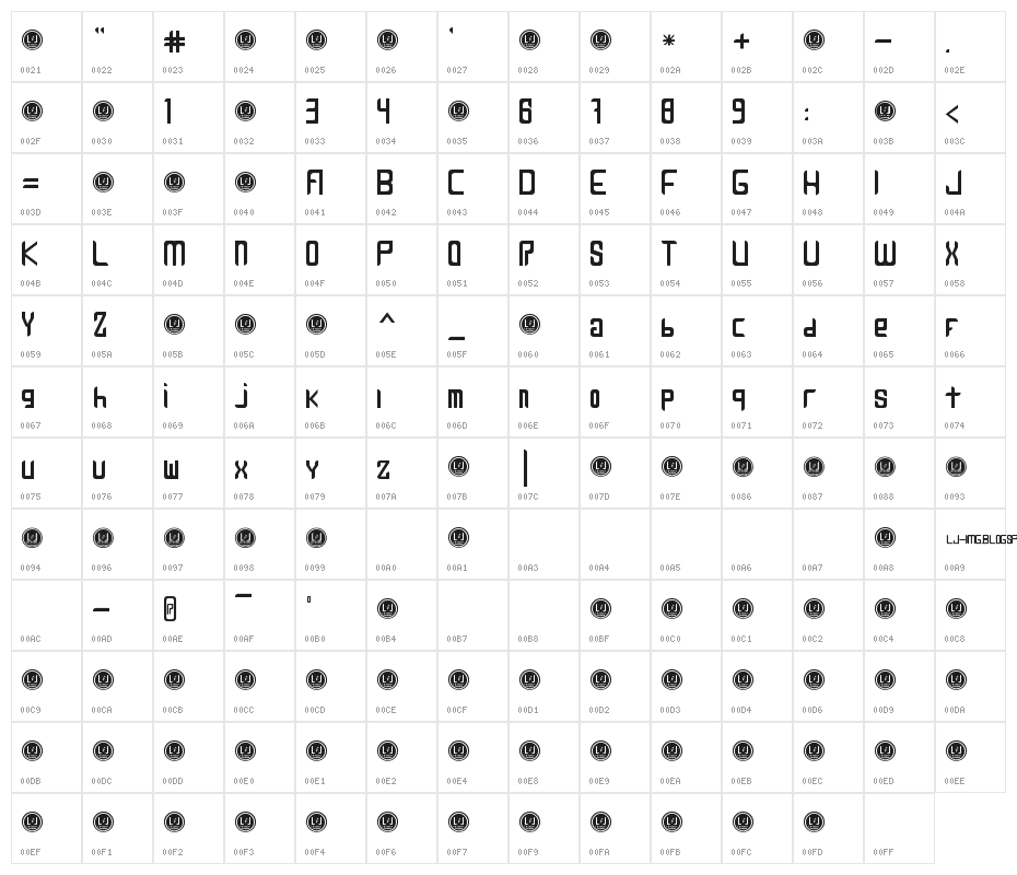 Leven - LJ-Design Studios Regular Character Map