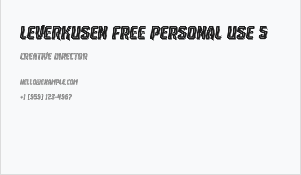 Leverkusen Free Personal Use 5 Business Card
