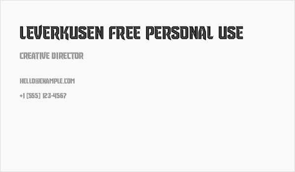 Leverkusen Free Personal Use Business Card