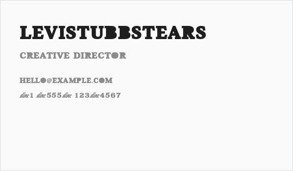LeviStubbsTears Business Card