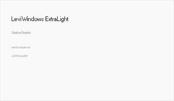 LeviWindows ExtraLight Business Card