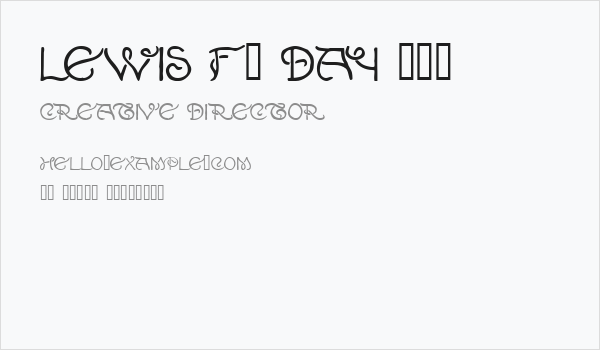 Lewis F. Day 191 Business Card