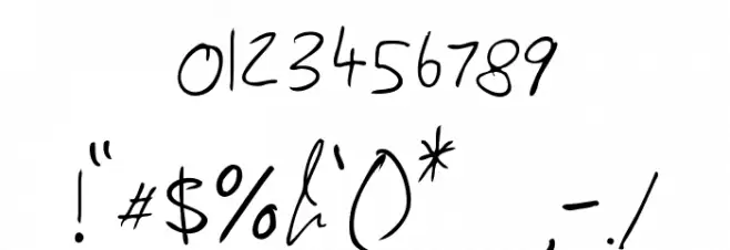 Lewis hand Font OTHER CHARS