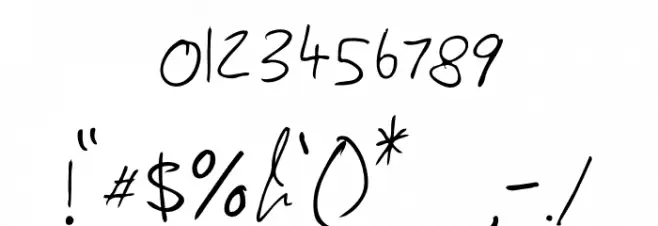 Lewis hand Font OTHER CHARS