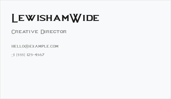 LewishamWide Business Card