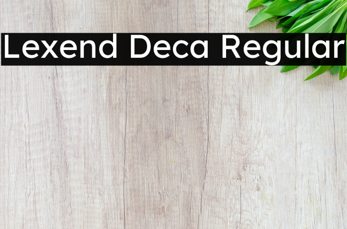 Lexend Deca Regular Font examples