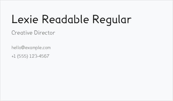 Lexie Readable Regular Business Card