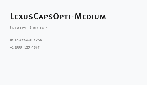 LexusCapsOpti-Medium Business Card