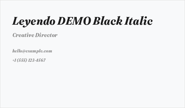Leyendo DEMO Black Italic Business Card