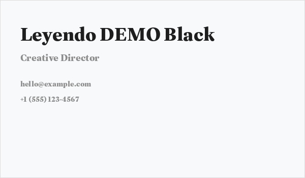 Leyendo DEMO Black Business Card