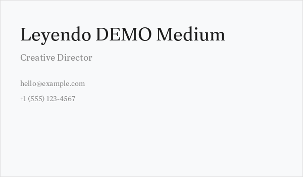 Leyendo DEMO Medium Business Card