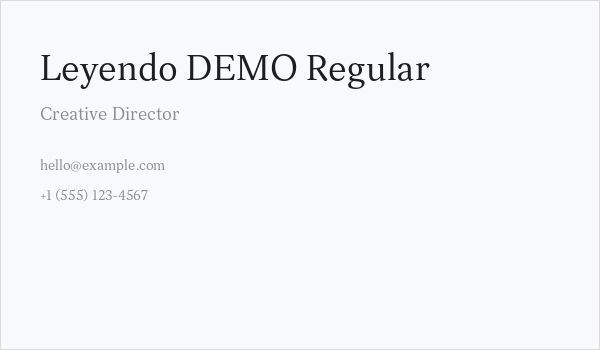 Leyendo DEMO Regular Business Card
