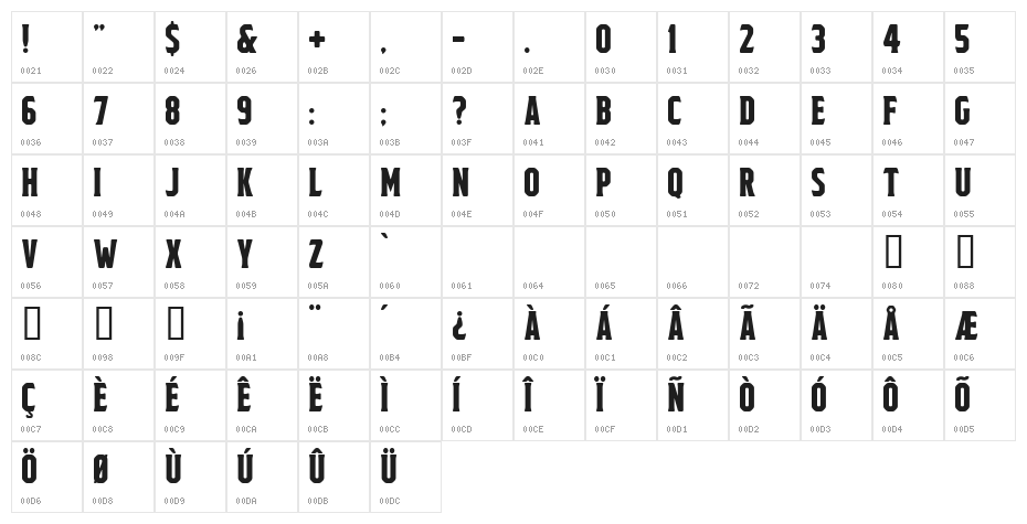 Lez Champs Regular Character Map