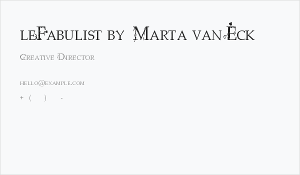 leFabulist by  Marta van Eck Business Card