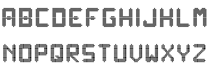ledisplayx tfb Schriftart Kleinbuchstaben