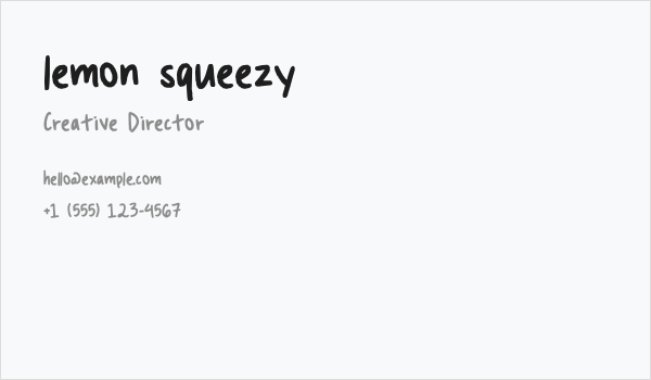 lemon squeezy Business Card