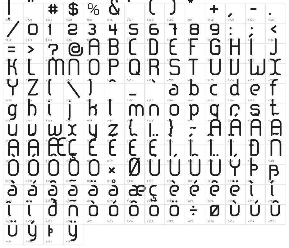 lerotica-regular Character Map