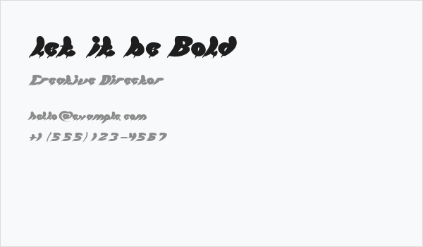 let it be Bold Business Card