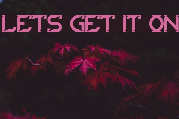 lets get it on Font examples