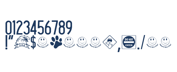 LICENSE PLATE USA Other Characters