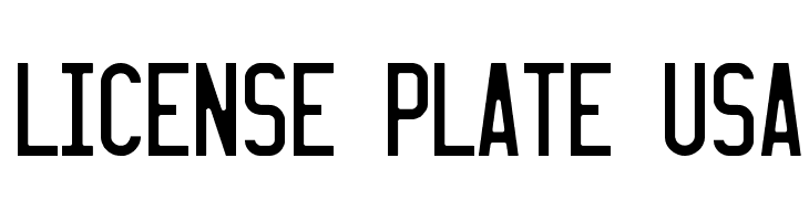 LICENSE PLATE USA Font