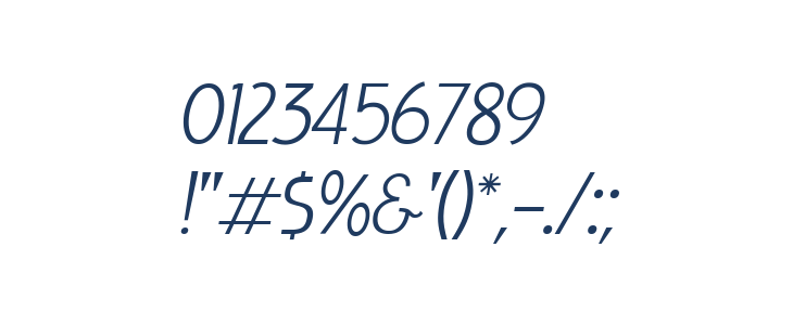 LIEUR Light Italic Other Characters
