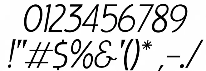 LIEUR Light Italic Font OTHER CHARS